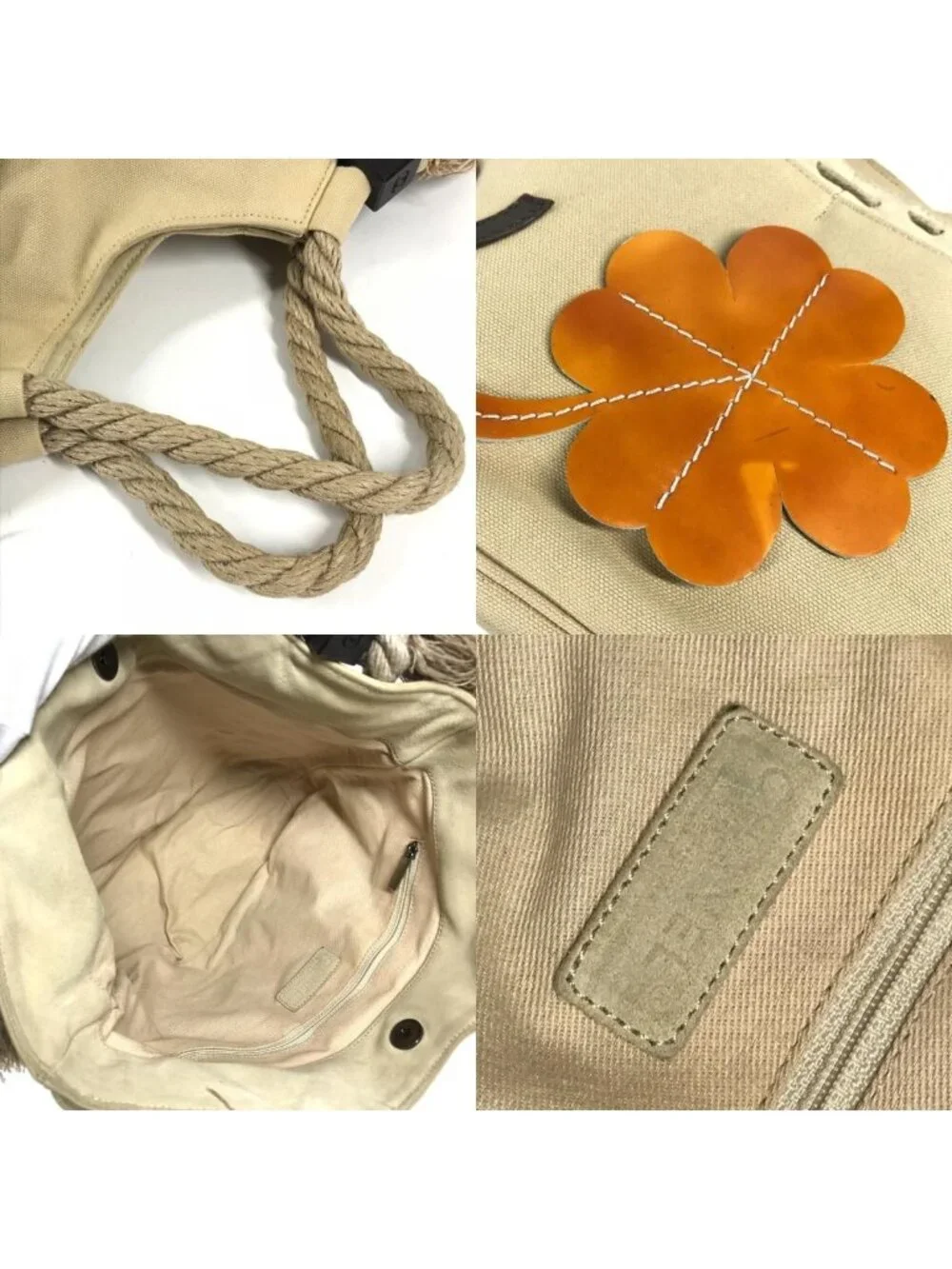 Chanel Handbag CC Logo Jumbo Canvas Beige